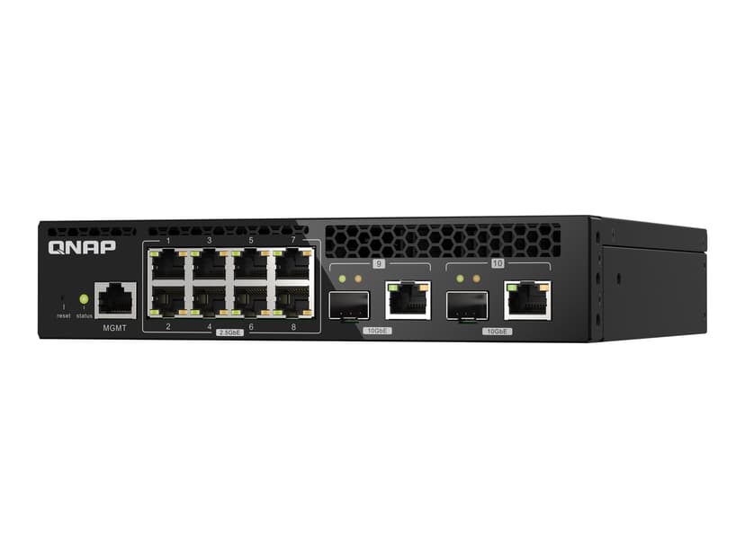 QNAP QSW-M2108R-2C verkkokytkin Hallittu L2 2.5G Ethernet (100/1000/2500) Power over Ethernet -tuki musta