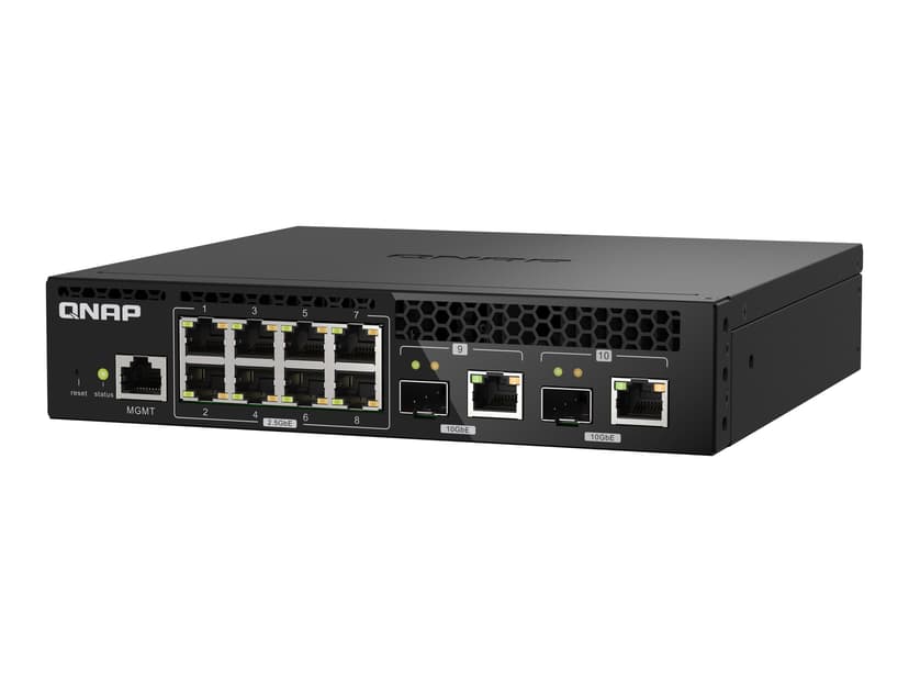 QNAP QSW-M2108R-2C verkkokytkin Hallittu L2 2.5G Ethernet (100/1000/2500) Power over Ethernet -tuki musta
