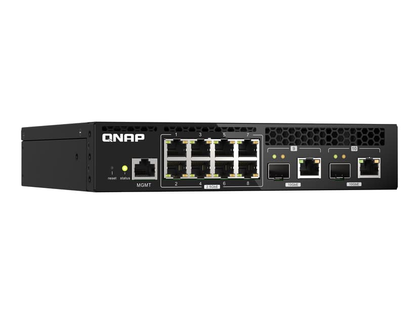 QNAP QSW-M2108R-2C netwerk-switch Managed L2 2.5G Ethernet (100/1000/2500) Power over Ethernet (PoE) Zwart