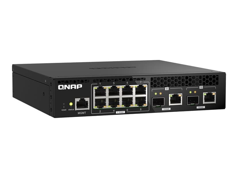 QNAP QSW-M2108R-2C verkkokytkin Hallittu L2 2.5G Ethernet (100/1000/2500) Power over Ethernet -tuki musta