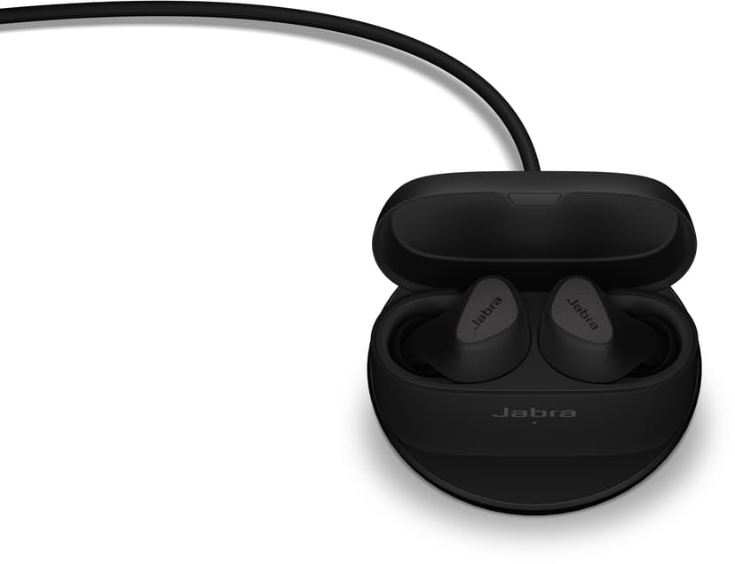 Jabra Elite 5 Sort MFi, Qi, FCC, ISED, CE, Proposition 65, Google Assistant, Amazon Alexa, Fast Pair, Spotify Tap
