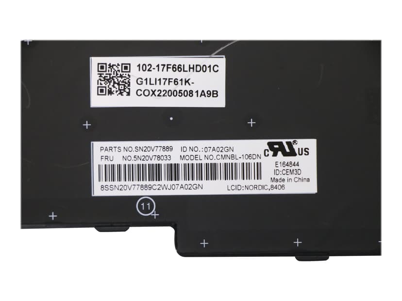 Lenovo 5N20V78033 reservdelar bärbara datorer Tangentbord