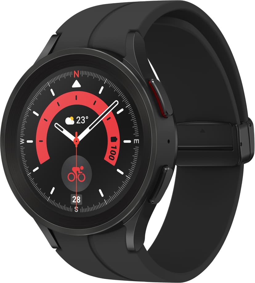 Samsung Galaxy Watch5 Pro 45mm Bluetooth Black Titanium With Black D-Buckle Sport Band