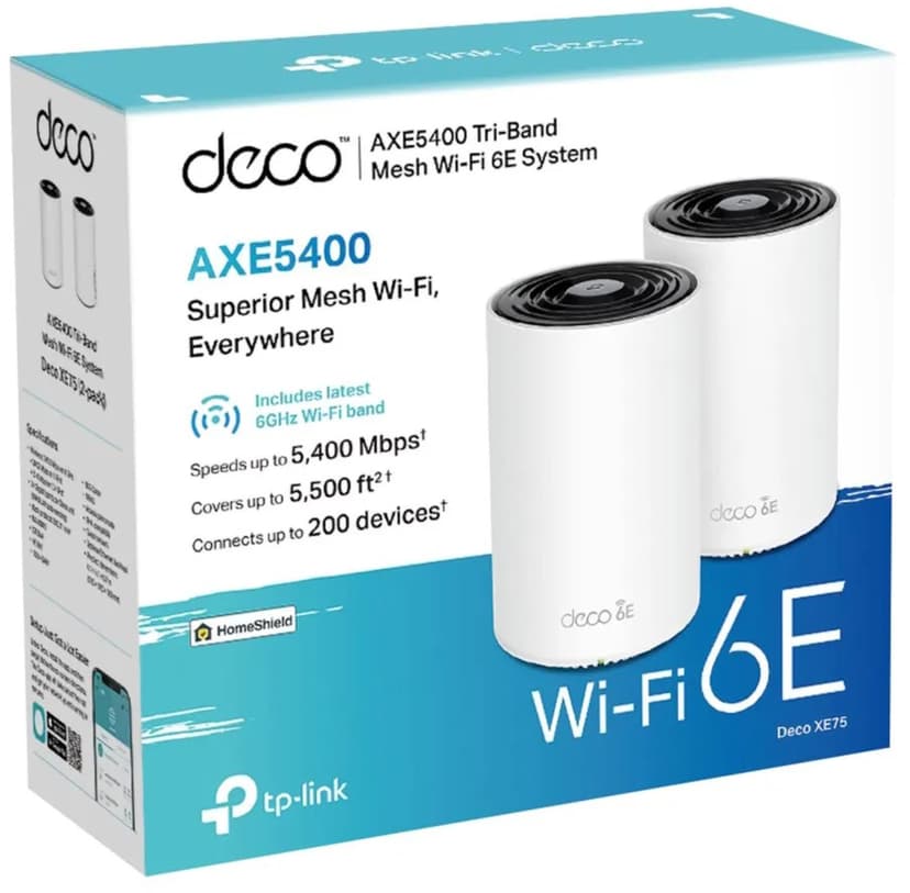 TP-Link Deco XE75 WiFi 6E AXE5400 Mesh Router 2-pack