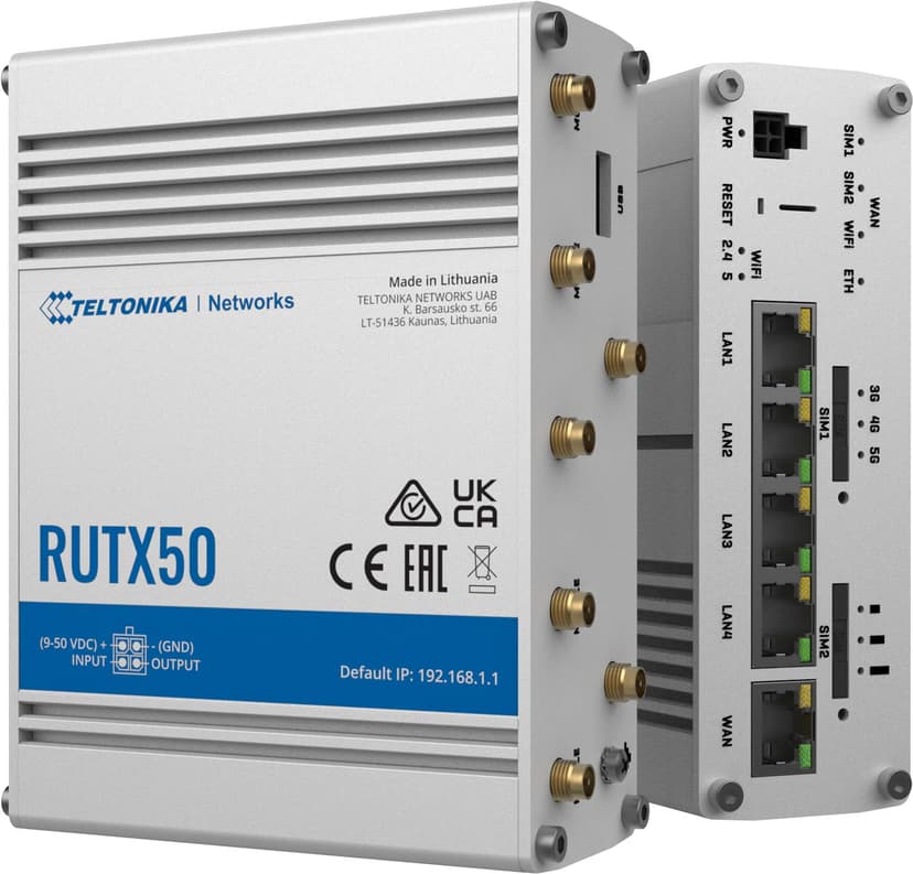 Teltonika RUTX50 router + Poynting OMNI-214 antenna