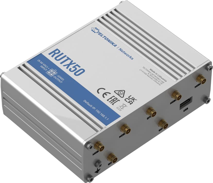 Teltonika RUTX50 router + Poynting OMNI-214 antenna