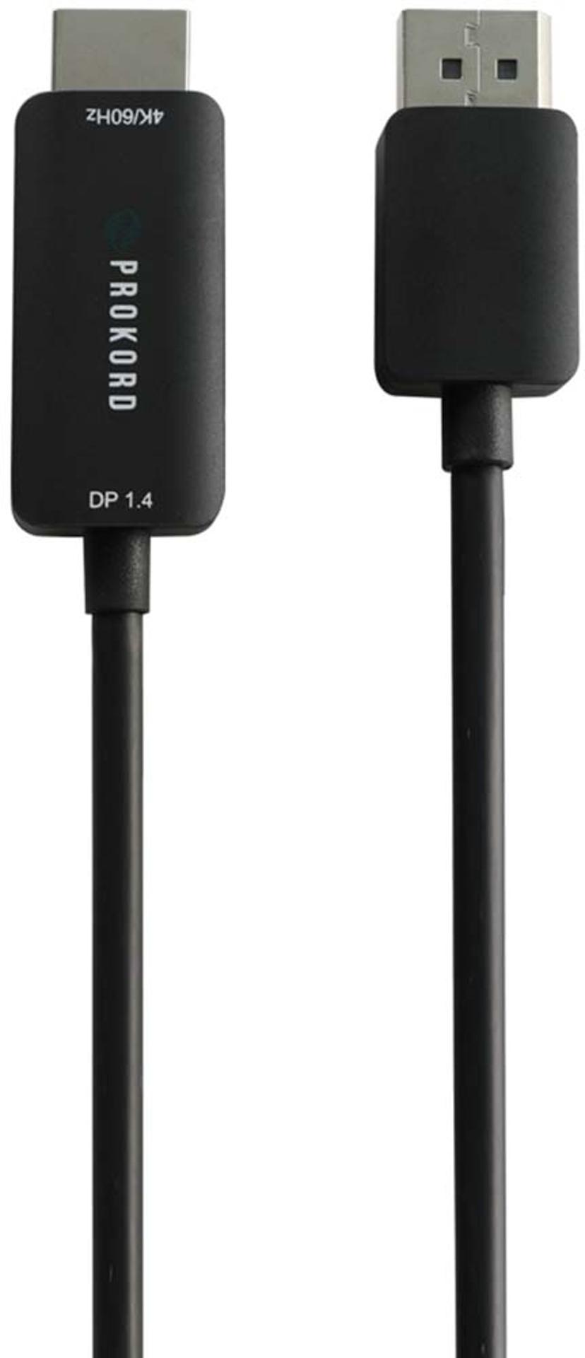 Prokord DisplayPort naar HDMI-kabel – 4K @ 60 Hz 1m DisplayPort HDMI Zwart