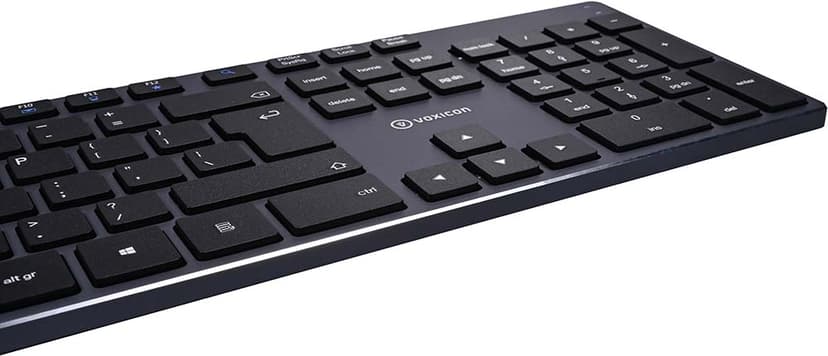 Voxicon Wireless Slim Metal Keyboard 295wl Grey Iso Int Draadloos Internationaal EER