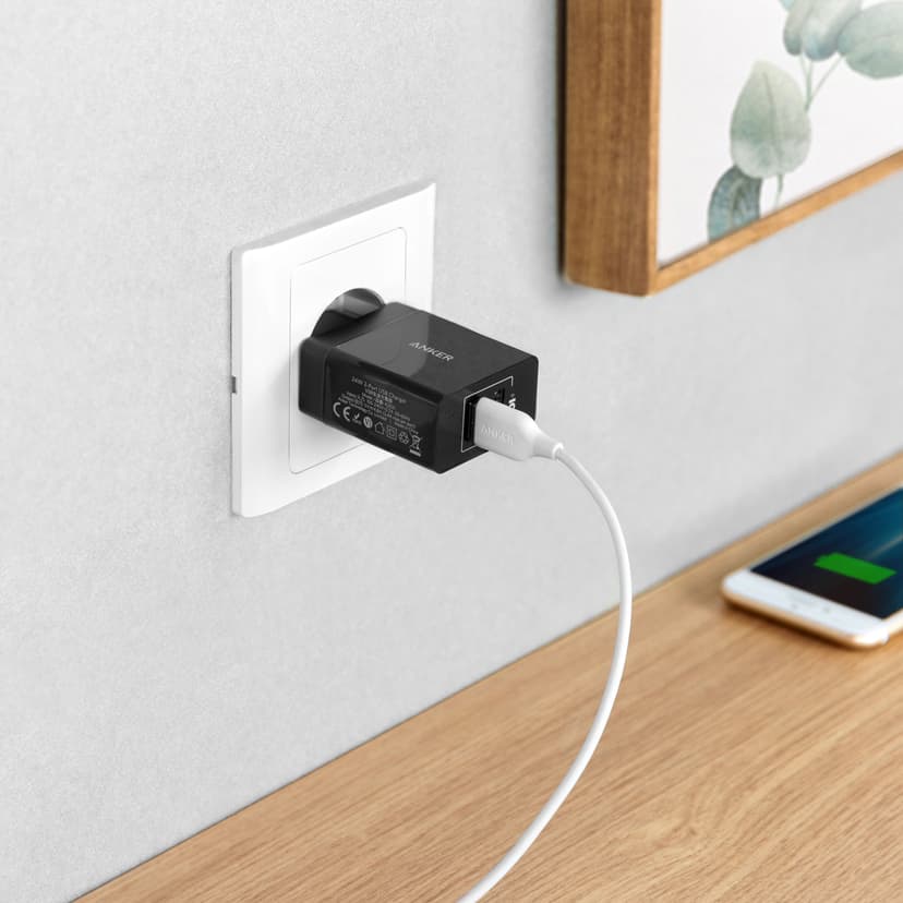 Anker PowerPort 2 24 watt Svart Svart