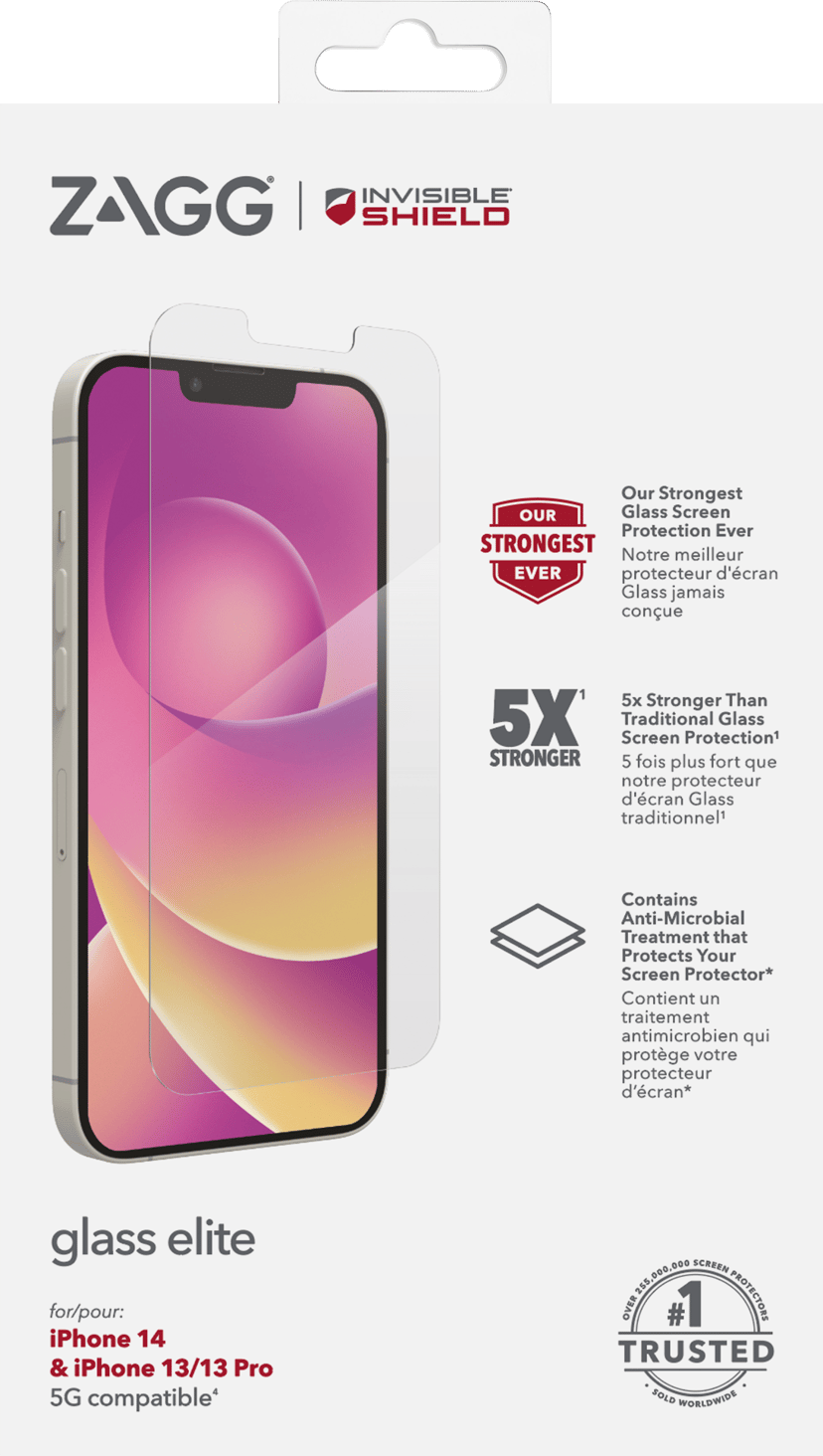 Zagg Invisibleshield Glass Elite iPhone 13, iPhone 13 Pro, iPhone 14, iPhone 16e