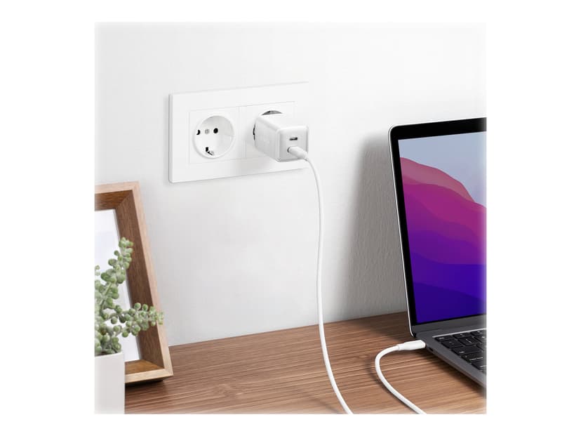 Anker PowerPort III, 40 W, 2 x USB-C, valkoinen Valkoinen