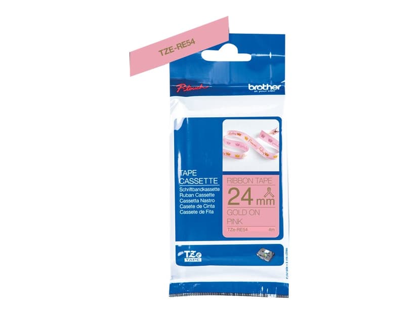 Brother Tape Stof 24mm TZe-RE54 Guld/Lyser�d Satin