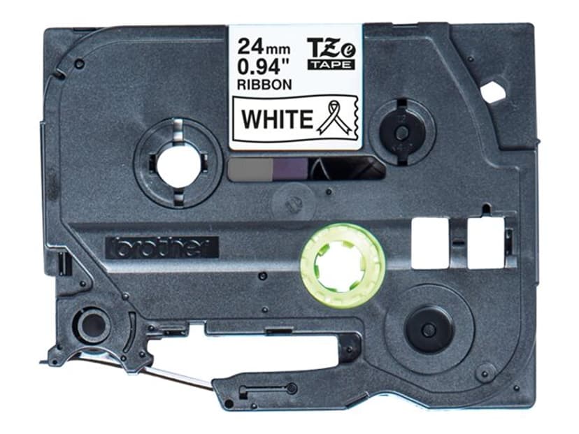 Brother Tape Stof 24mm TZe-R251 Zwart/Wit Satijn