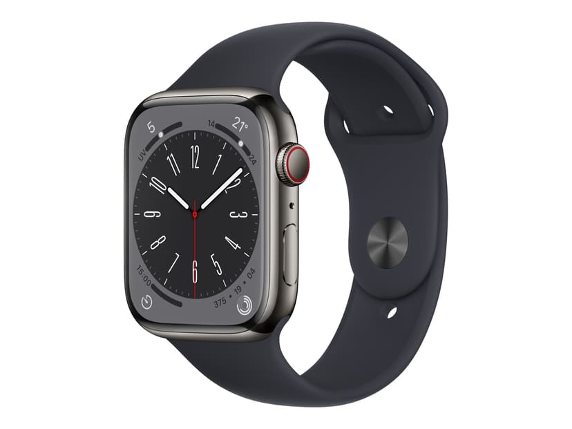 Apple Watch Series 8 GPS Cellular 45mm Graphite Stainless Steel Case with Midnight Sport Band Regular