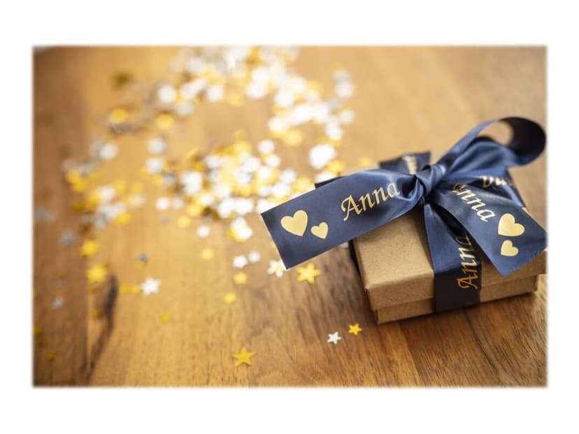 Brother Tape Kangas 24mm TZe-RN54 Kulta/Navy Sininen Satiini