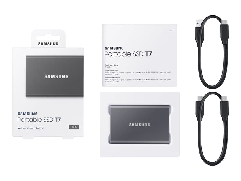 Samsung Portable SSD T7 1TB GEN 2 USB-C Grijs (MU-PC1T0T/WW)