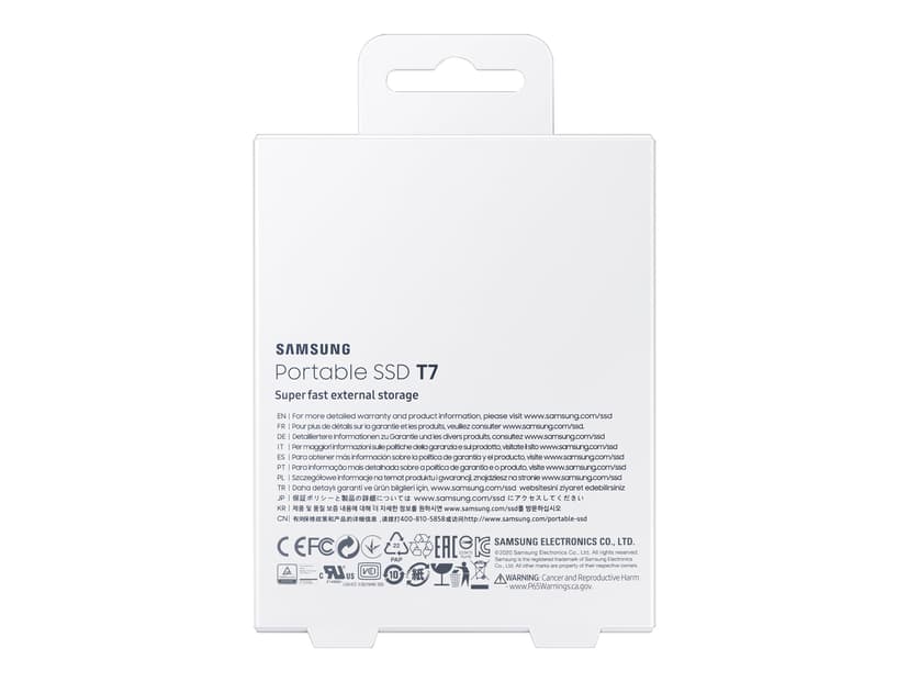 Samsung Portable SSD T7 2TB GEN 2 USB Type-C Grå