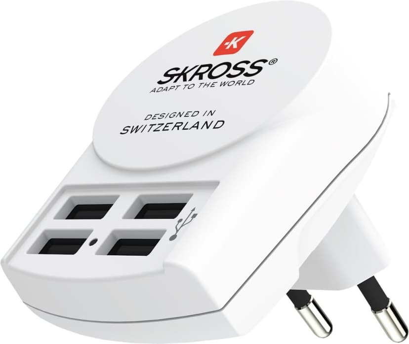 Skross 1.302422 mobilladdare Digitalkamera, MP3, MP4, Smartphone, Surfplatta Vit AC inomhus Vit