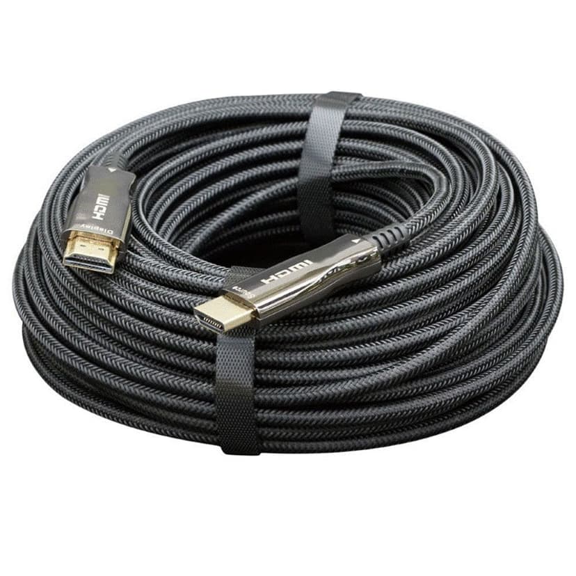 Direktronik Nylonflätad 8K HDMI 2.1 AOC-kabel 15m HDMI Svart