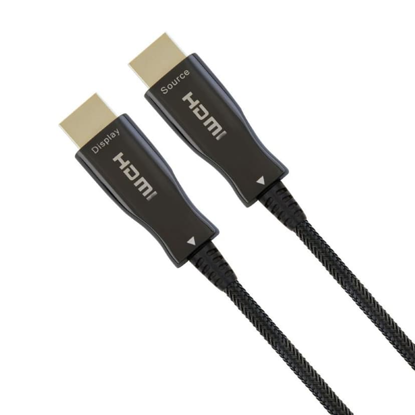 Direktronik Nylonflätad 8K HDMI 2.1 AOC-kabel 15m HDMI Svart