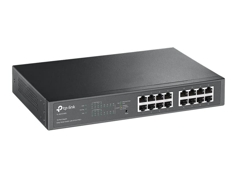 TP-Link TL-SG1016PE verkkokytkin Hallittu L2 Gigabit Ethernet (10/100/1000) Power over Ethernet -tuki Musta