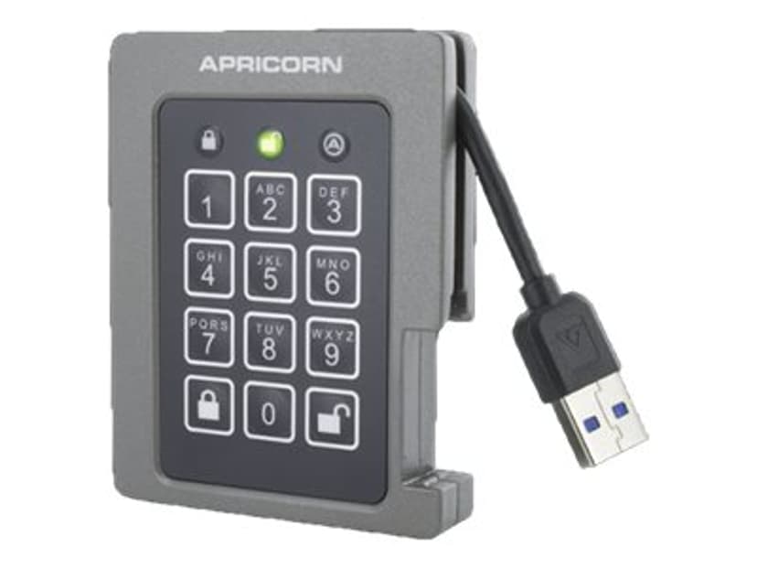 Apricorn Padlock 2TB SSD USB-A Svart