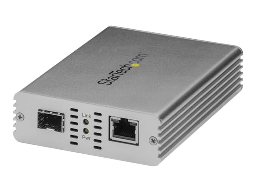 Startech StarTech.com 10 GbE-fiber-Ethernet-mediaomvandlare för 10 Gbps nätverk NBASE-T SFP till RJ45 Multigigabit enkelläges/flerläges fiberoptiskt till kopparnätverksbaserat Ethernet till Fiber Bridge