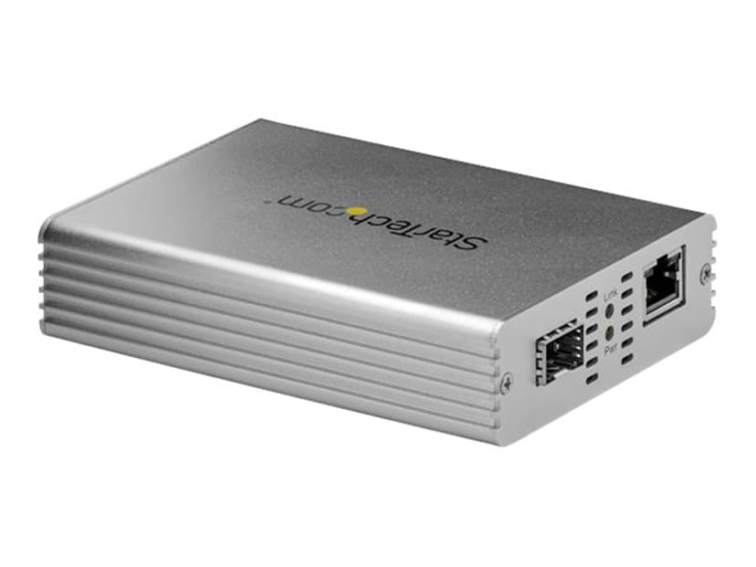 Startech StarTech.com 10 GbE-fiber-Ethernet-mediaomvandlare för 10 Gbps nätverk NBASE-T SFP till RJ45 Multigigabit enkelläges/flerläges fiberoptiskt till kopparnätverksbaserat Ethernet till Fiber Bridge