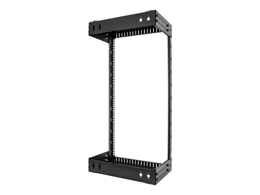 Startech StarTech.com Väggmonterat kraftigt 21U-nätverksrack med 2 stolpar, 19-tums serverrack med öppen ram och justerbart djup, väggmonterat datarack för IT/AV/patchpanel/datorutrustning - korgmuttrar och skruvar ingår