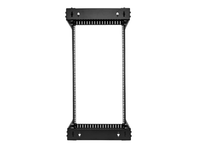 Startech StarTech.com Väggmonterat kraftigt 21U-nätverksrack med 2 stolpar, 19-tums serverrack med öppen ram och justerbart djup, väggmonterat datarack för IT/AV/patchpanel/datorutrustning - korgmuttrar och skruvar ingår