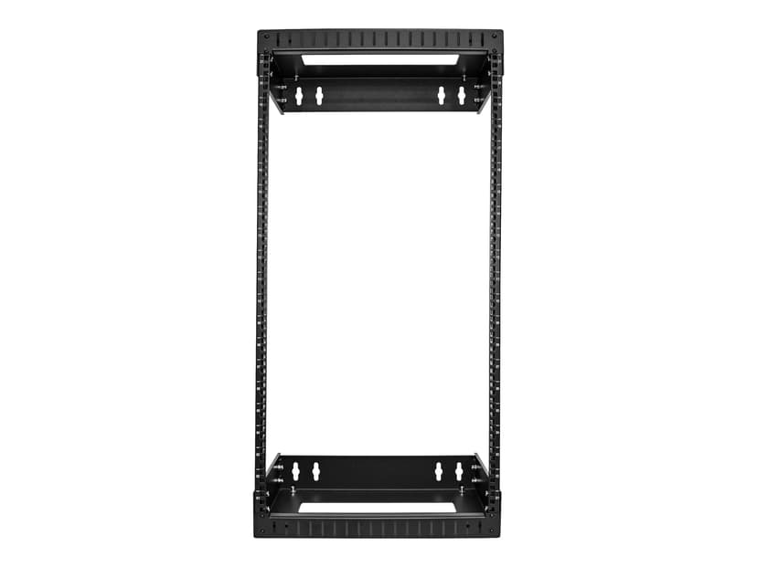 Startech StarTech.com Väggmonterat kraftigt 21U-nätverksrack med 2 stolpar, 19-tums serverrack med öppen ram och justerbart djup, väggmonterat datarack för IT/AV/patchpanel/datorutrustning - korgmuttrar och skruvar ingår