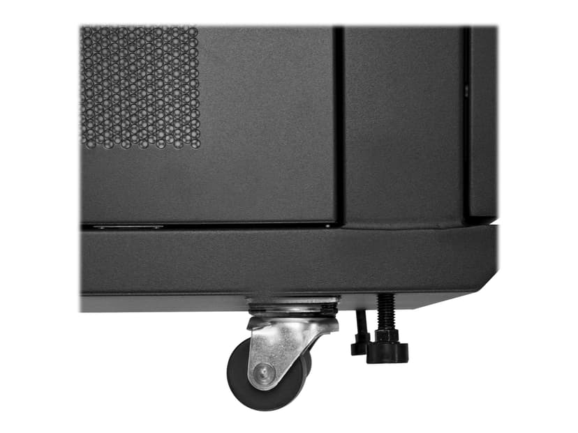 Startech StarTech.com 25U-serverskåp - 4 pelare med justerbart djup 18-89 cm och ventilerad inneslutning med lås för mobil/nätverks-/data-/IT-utrustning med hjul/kardborrband från Dell PowerEdge HP ProLiant