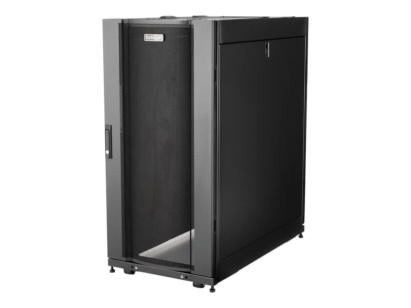 Startech StarTech.com 25U-serverskåp - 4 pelare med justerbart djup 18-89 cm och ventilerad inneslutning med lås för mobil/nätverks-/data-/IT-utrustning med hjul/kardborrband från Dell PowerEdge HP ProLiant