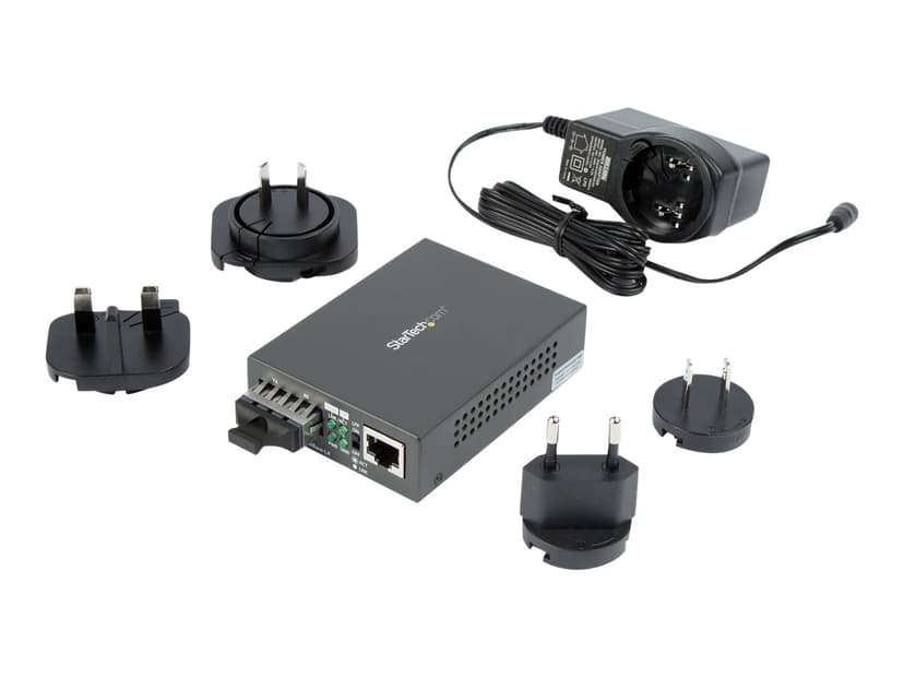Startech StarTech.com MCMGBSCSM10 mediakonverterare för nätverk 1000 Mbit/s 1310 nm Enkelläge Svart