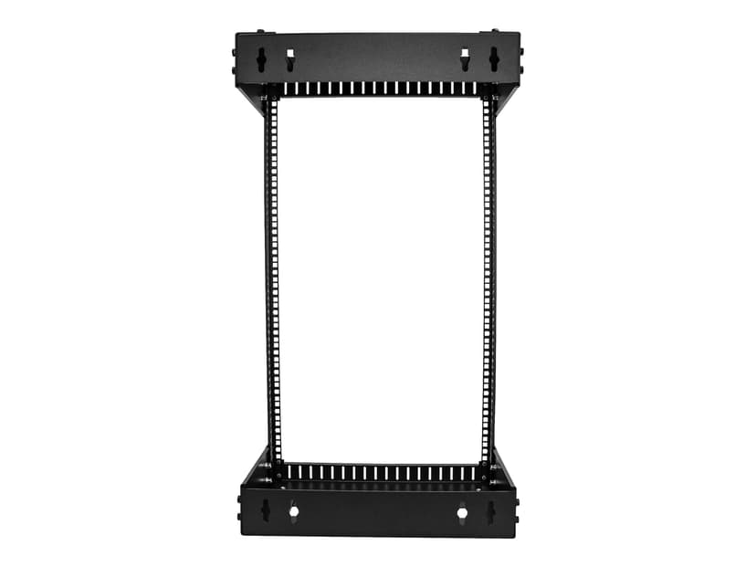 Startech StarTech.com Väggmonterat kraftigt 18U-nätverksrack med 2 stolpar, 19-tums serverrack med öppen ram och justerbart djup, väggmonterat datarack för IT/AV/patchpanel/datorutrustning - korgmuttrar och skruvar ingår