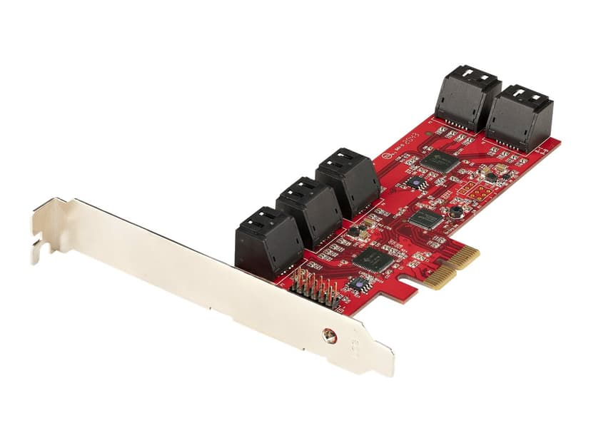 Startech StarTech.com SATA PCIe-kort - PCIe SATA-expansionskort med 10 portar - 6 Gbps - Lågprofilfäste - 10 Mini-SAS till SATA-kablar - ASM1062 Non-Raid - PCI Express till SATA-omvandlare
