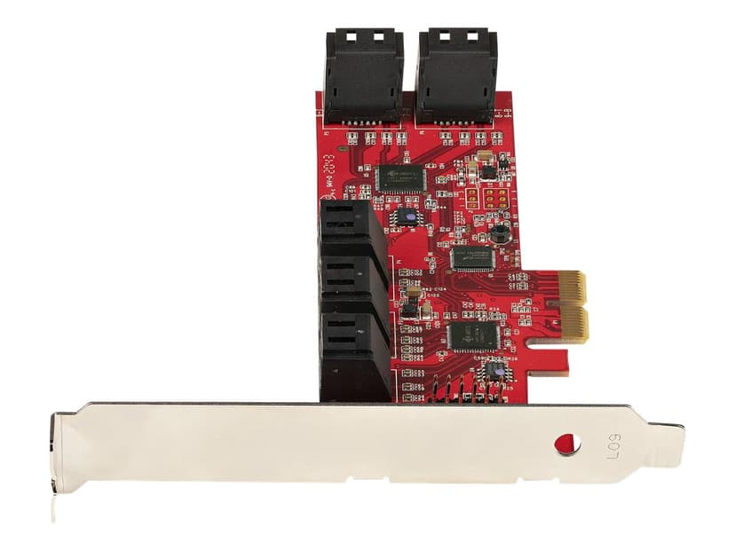 Startech StarTech.com SATA PCIe-kort - PCIe SATA-expansionskort med 10 portar - 6 Gbps - Lågprofilfäste - 10 Mini-SAS till SATA-kablar - ASM1062 Non-Raid - PCI Express till SATA-omvandlare