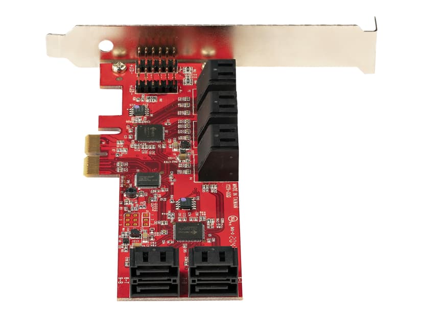 Startech StarTech.com SATA PCIe-kort - PCIe SATA-expansionskort med 10 portar - 6 Gbps - Lågprofilfäste - 10 Mini-SAS till SATA-kablar - ASM1062 Non-Raid - PCI Express till SATA-omvandlare