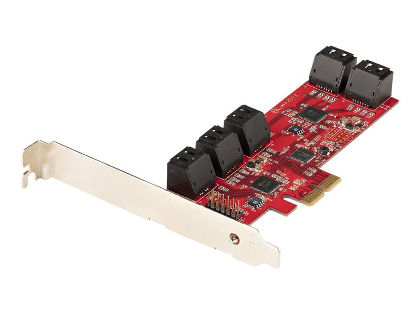 Startech StarTech.com SATA PCIe-kort - PCIe SATA-expansionskort med 10 portar - 6 Gbps - Lågprofilfäste - 10 Mini-SAS till SATA-kablar - ASM1062 Non-Raid - PCI Express till SATA-omvandlare