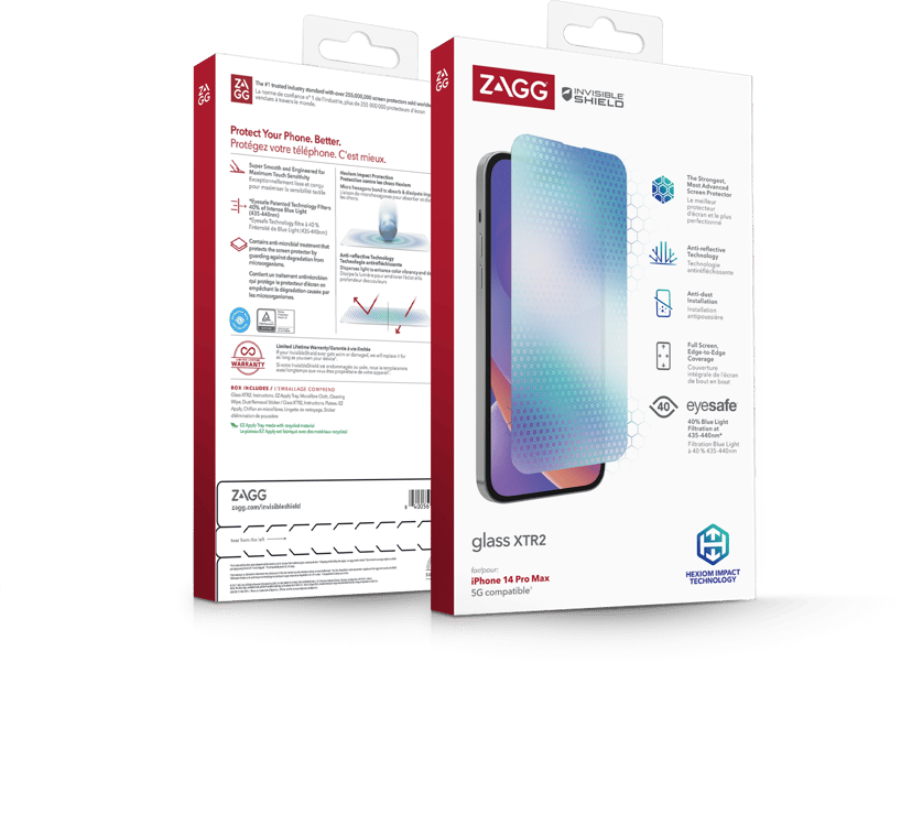 Zagg InvisibleShield Glass XTR2 skärmskydd iPhone 14 Pro Max