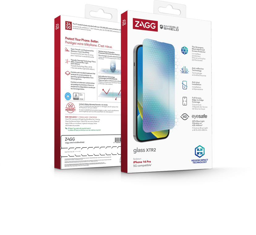 Zagg InvisibleShield Glass XTR2 skärmskydd iPhone 14 Pro