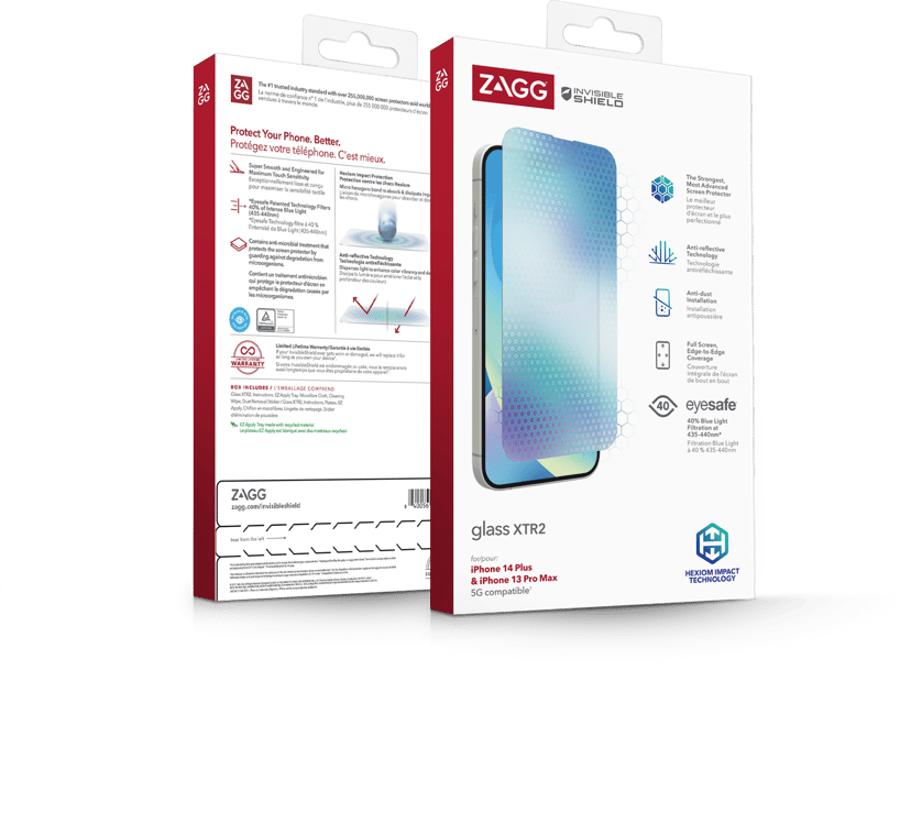 Zagg InvisibleShield Glass XTR2 skärmskydd iPhone 13 Pro Max, iPhone 14 Plus
