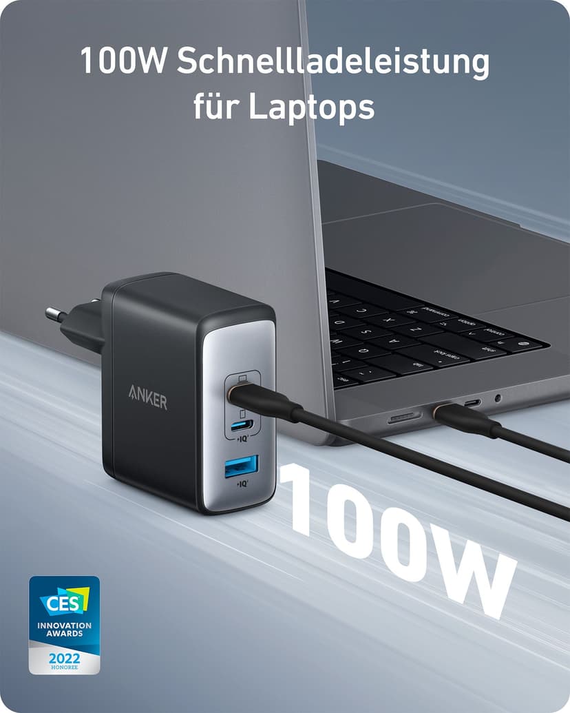 Anker Powerport 736 Nano II Universal Svart AC Snabb laddning inomhus Svart