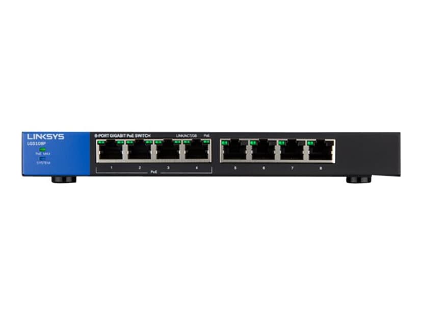 Linksys LGS108P 8-Port Business Desktop Gigabit PoE+ Switch