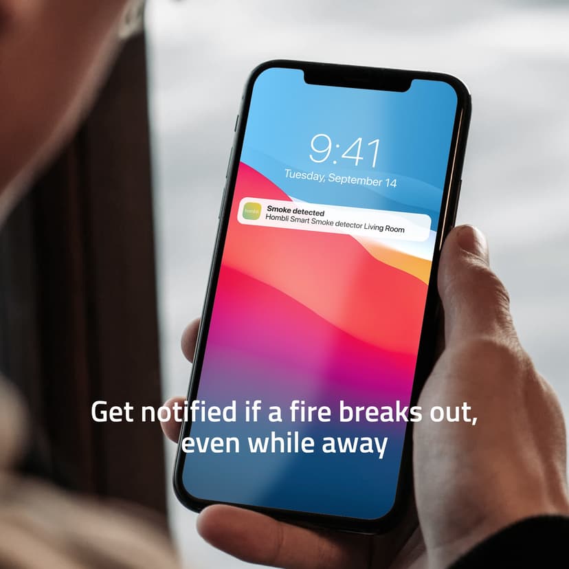 HOMBLI Smart Rökdetector Ultratunn Vit