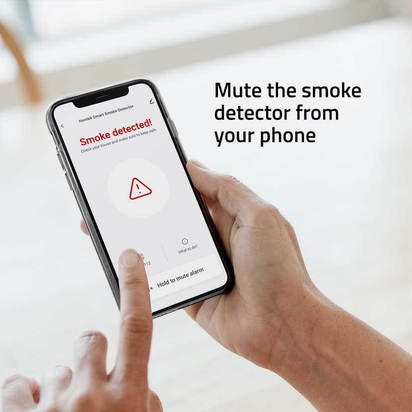 HOMBLI Smart Rökdetector Ultratunn Vit