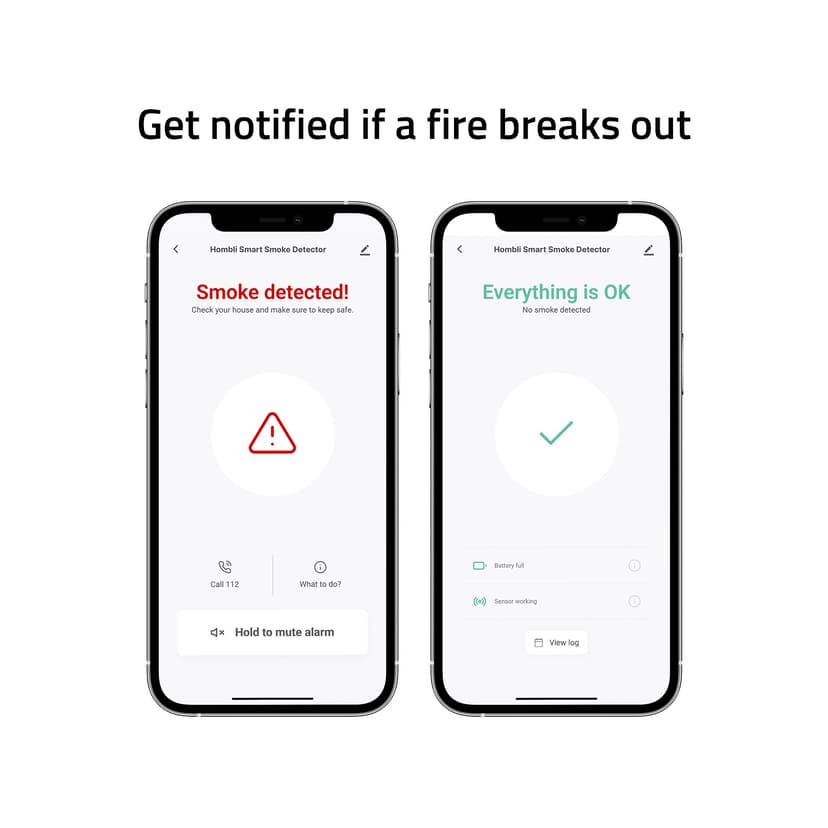 HOMBLI Smart Rökdetector Ultratunn Vit