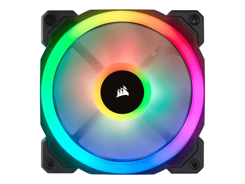 Corsair LL120 RGB PWM Triple P + Lightning Node PRO Vifte Hvit, Sort