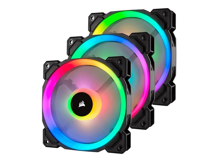 Corsair LL120 RGB PWM Triple P + Lightning Node PRO Vifte Hvit, Sort