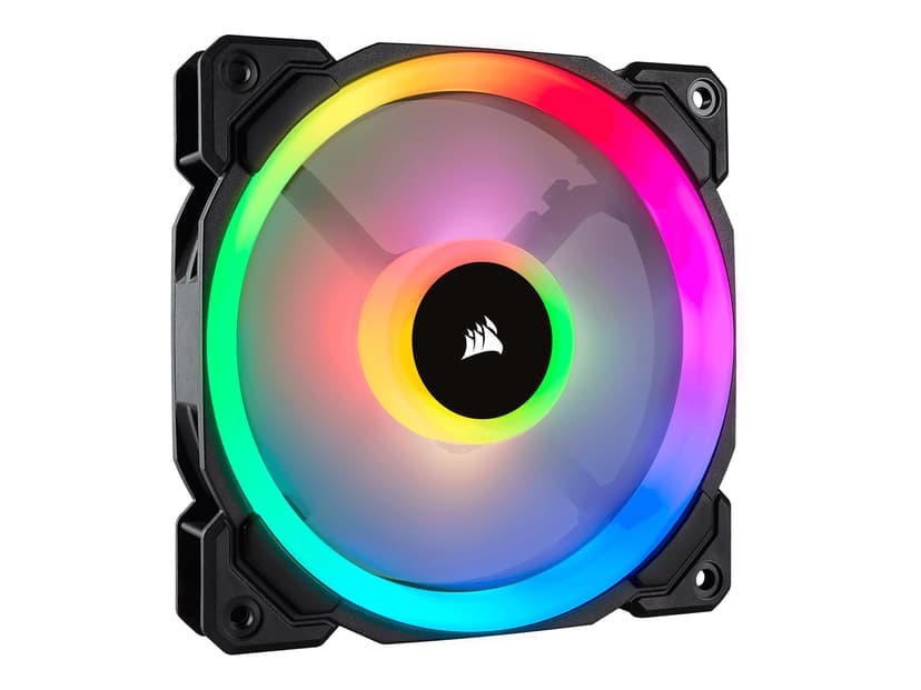 Corsair LL120 RGB PWM Triple P + Lightning Node PRO Vifte Hvit, Sort